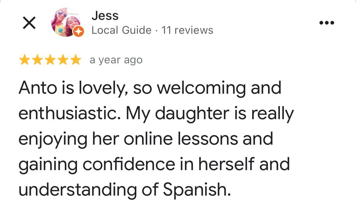 Parent review of Poncho Spanish online Spanish lessons (5)